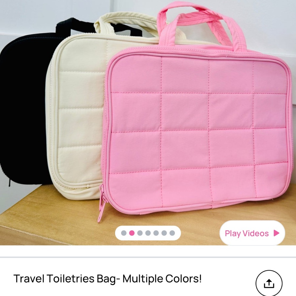 CreamQuilted Toiletry Bag